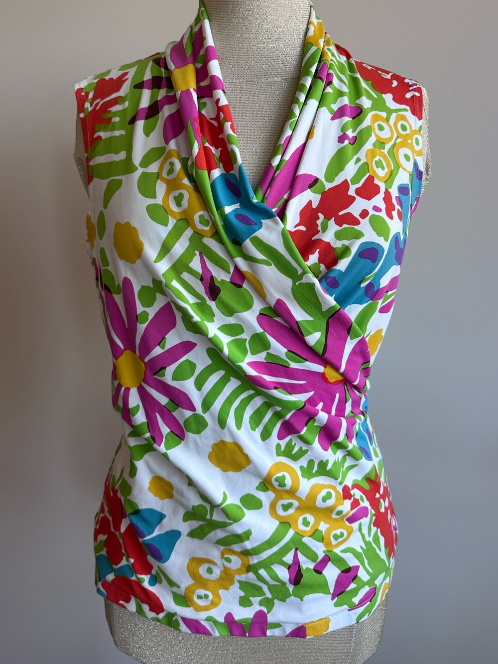 J. McLaughlin Blue Care Tag with Pastel Floral Fabric
